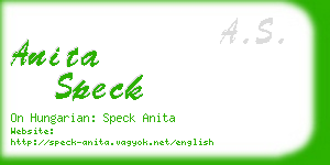 anita speck business card